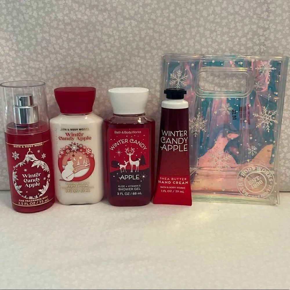 Bath and Body Works WINTER CANDY APPLE Travel Size 5 Piece Gift Set